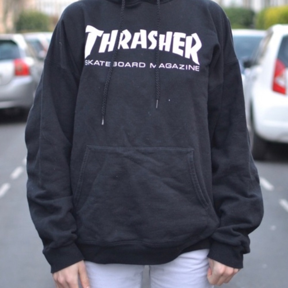 Thrasher Black Hoodie fits size med-xl